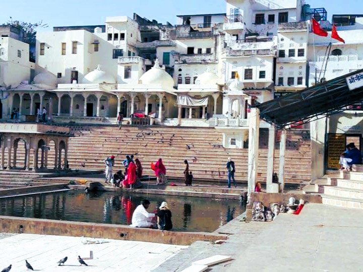 A detail of the spiritual energy at Pushkar ghats.